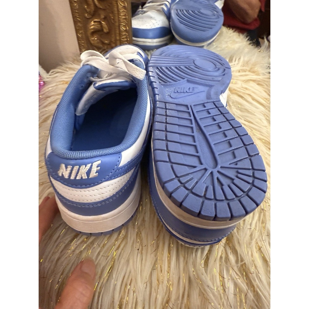 Nike Dunk Low Men 9 Low Top Lace-Up Sneakers White/Polar Blue Leather DV0833-400 - Picture 10 of 10